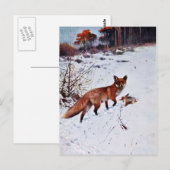 Rotfuchs-Jagdkunst Postkarte (Vorne/Hinten)