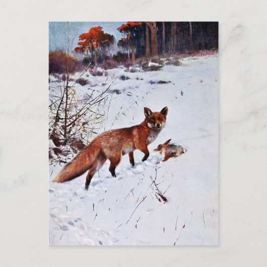 Rotfuchs-Jagdkunst Postkarte (Vorderseite)