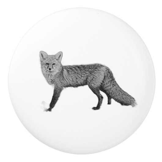 Rotfuchs-Keramikgriff II Keramikknauf (Vorderseite)