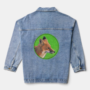 Rotfuchs-Malerei - Originale Wildlife-Kunst Jeansjacke