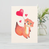 Rotfuchs mit Herz Feiertagskarte (Stehend Vorderseite)