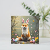 Rotfuchs mit Kaninchenohren Feiertagskarte (Stehend Vorderseite)