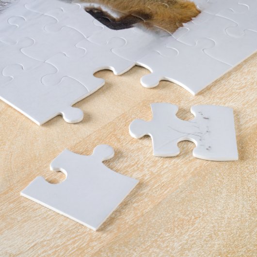 Rotfuchs mit Kopf im Schnee Puzzle (Seite)