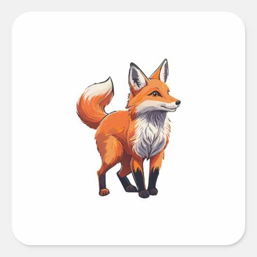 Rotfuchs Quadratischer Aufkleber (Vorderseite)