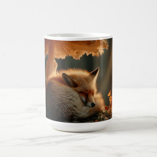 Rotfuchs schlafen unter dem riesigen Pilz Kaffeetasse (Mittel)