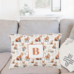 Rotfuchs-süße Tier-Kinderzimmer-Monogramm Dekokissen<br><div class="desc">Weißer Hintergrund,  mit einem niedlichen roten Fuchs dekoriert. Personalisieren Sie den Monogramm-Brief des Babys und fügen Sie ihn hinzu.</div>