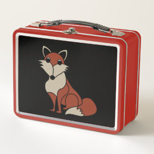 Rotfuchs Tier Metall-Lunchbox Metall Brotdose