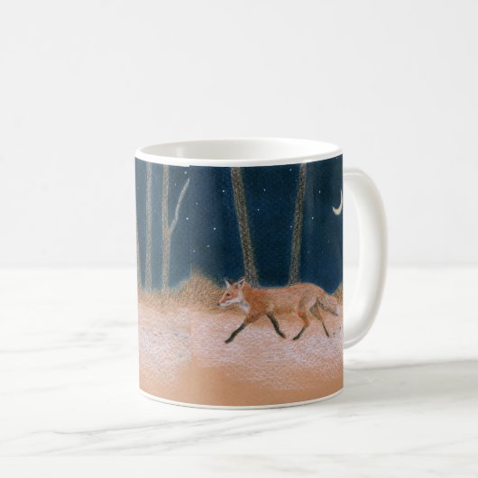 Rotfuchs und Halbmond Kaffeetasse (VorderseiteRechts)