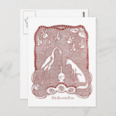 Rotfuchs und Kran Postkarte (Vorne/Hinten)