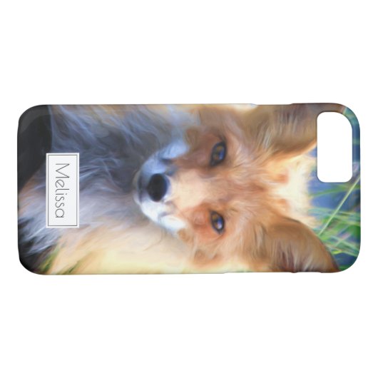 Rotfuchs Verlegen im Gras Landschaftlich Personali Case-Mate iPhone Hülle (Rückseite (Horizontal))