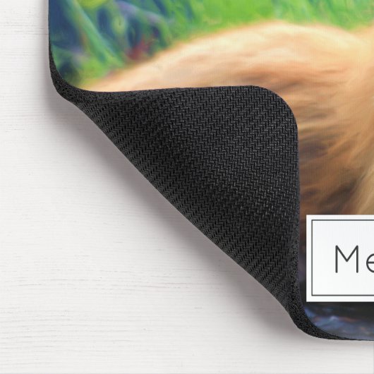 Rotfuchs Verlegen im Gras Landschaftlich Personali Mousepad (Ecke)