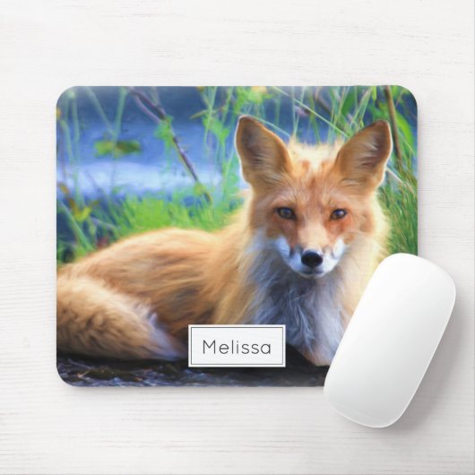 Rotfuchs Verlegen im Gras Landschaftlich Personali Mousepad (Mit Mouse)