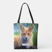 Rotfuchs Verlegen im Gras Landschaftlich Personali Tasche (Rückseite)