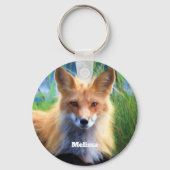Rotfuchs Verlegen im Landschaftlichen Foto Gras Schlüsselanhänger (Rückseite)