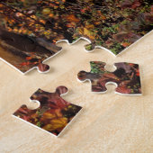 Rotfuchs, Vulpes vulpes, in Herbstfarben entlang d Puzzle (Seite)