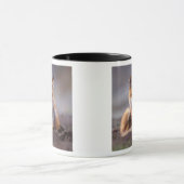 Rotfuchs, Vulpes vulpes, sich selbst kratzen, Tasse (Zentrum)