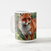 Rotfuchs-Wald-Wildnisporträt Kaffeetasse (Vorderseite Links)
