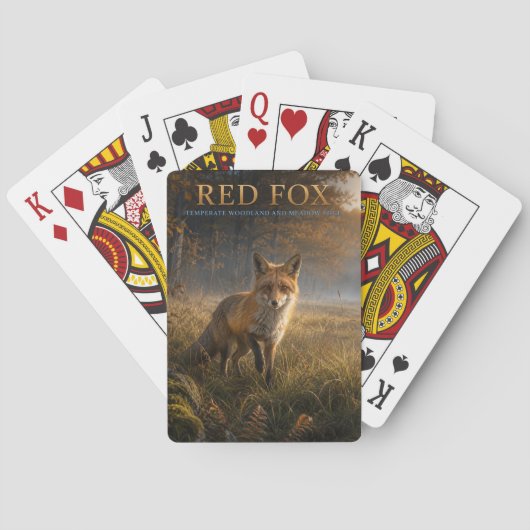 Rotfuchs-Waldwiese TIER-Poker Spielkarten (Rückseite)