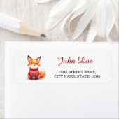 Rotfuchs-Weihnachtspullover-Rücksende-Adressetiket (Insitu)