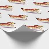 Rotfuchs-Wolfshund mit braunem Weiß Geschenkpapier (Ecke)