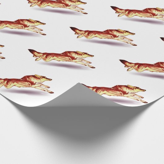 Rotfuchs-Wolfshund mit braunem Weiß Geschenkpapier (Ecke)