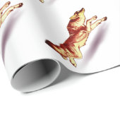 Rotfuchs-Wolfshund mit braunem Weiß Geschenkpapier (Rolleneckpunkt)