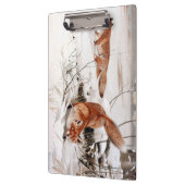 Rotfüchse im Schnee im Winter (von Wilhelm Kuhnert Klemmbrett (Links)