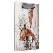 Rotfüchse im Schnee im Winter (von Wilhelm Kuhnert Klemmbrett (Rechts)