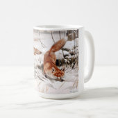 Rotfüchse im Winterschnee (von Wilhelm Kuhnert) Kaffeetasse (VorderseiteRechts)