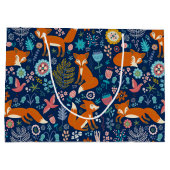 Rotfüchse und Blume Große Geschenktüte (Rückseite)