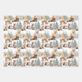 Rotfuchsfamilie im Wald Geschenkpapier Set (Vorderseite 3)