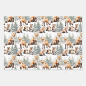 Rotfuchsfamilie im Wald Geschenkpapier Set (Vorderseite 2)