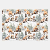 Rotfuchsfamilie im Wald Geschenkpapier Set (Vorderseite)