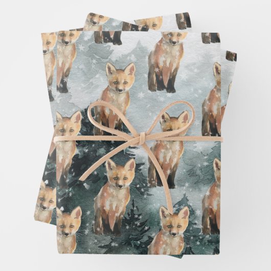 Rotfuchsgräber in einem üppigen Wald Geschenkpapier Set (Beispiel)