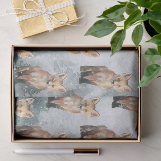 Rotfuchsgräber in einem üppigen Wald Seidenpapier (Geschenk)