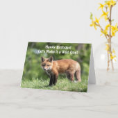 Rotfuchsjunges Karte (Gelbe Blume)
