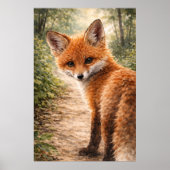Rotfuchsjunges Waldtier Poster (Vorne)