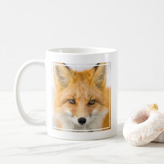 Rotfuchsporträt Kaffeetasse (Mit Donut)