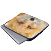Rotfuchsporträt Laptopschutzhülle (Vorne Knopf)