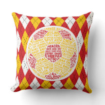 Rotfußball-Typografie-Kissen