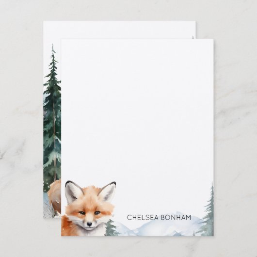 Rotfußbäume bei Frauen im Wald Wasserfarbe Mitteilungskarte (Vorne/Hinten)