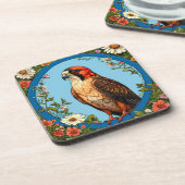 Rotfußfalke Bird Getränkeuntersetzer (Linke Seite)