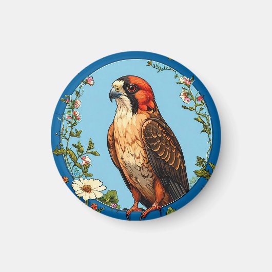 Rotfußfalke Bird Magnet (Vorne)