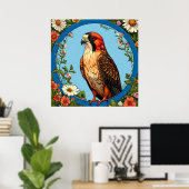 Rotfußfalke Bird Poster (Heimbüro)
