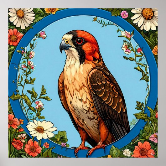 Rotfußfalke Bird Poster (Vorne)