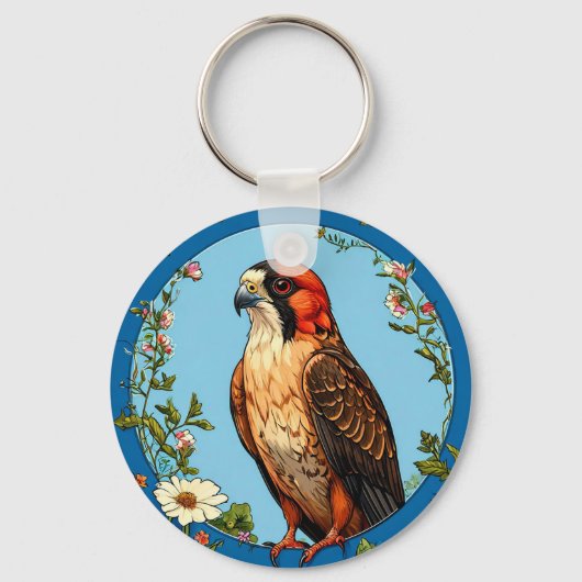 Rotfußfalke Bird Schlüsselanhänger (Vorderseite)