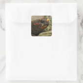 Rotfußschildkröte Quadratischer Aufkleber (Tasche)