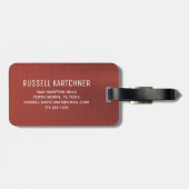 Rotgebürstetes Metall Modernes Monogramm Gepäckstü Gepäckanhänger (Rückseite horizontal)