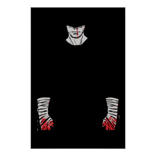 Rotgefärbter Krieger der Schatten Poster