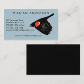 Rotgeflügelte Amsel hellblau Visitenkarte (Vorne/Hinten)